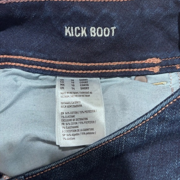 AMERICAN EAGLE OUTFITTERS Sz 10S Kick Boot Jeans Mid Rise Mid Wash NEW W/ TAGS - Picture 13 of 13